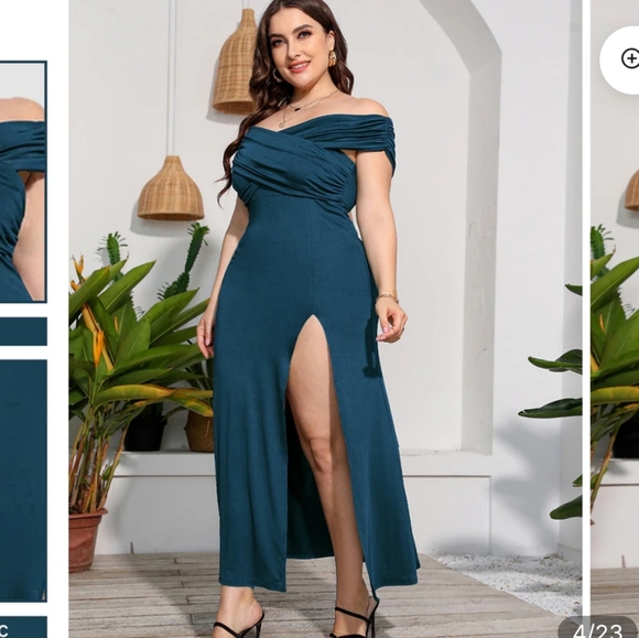 Sweetheart Ruched Corset Mermaid Maxi Dress With Cutout Slit